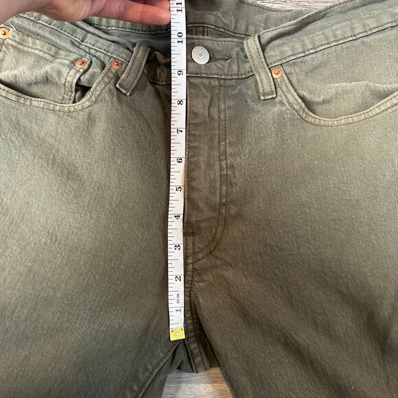 Levi’s 514 Olive Green Jeans W32 L30 Straight Fit Soft Grunge Y2K - Picture 9 of 10